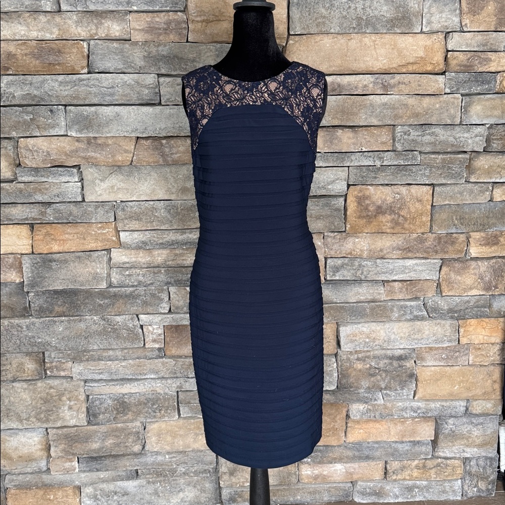 Adrianna Papell Navy Blue Cocktail Dress